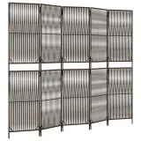 vidaxl-parawan-5-panelowy-brazowy-polirattan-stan-nowy