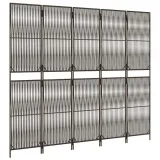 vidaxl-parawan-5-panelowy-brazowy-polirattan-szerokosc-skrzydla-49-cm