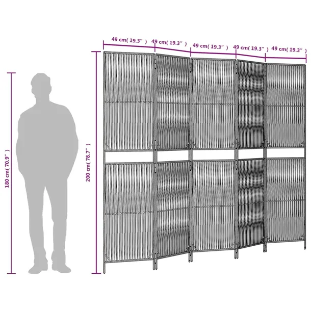 vidaxl-parawan-5-panelowy-brazowy-polirattan-producent-vidaxl