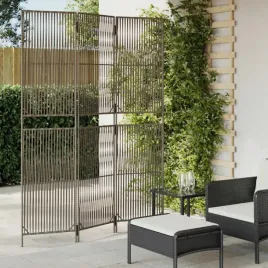 vidaxl-parawan-3-panelowy-szary-polirattan