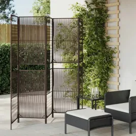 vidaxl-parawan-5-panelowy-brazowy-polirattan