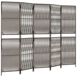 vidaxl-parawan-5-panelowy-brazowy-polirattan-stan-nowy