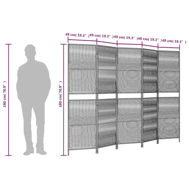 vidaxl-parawan-5-panelowy-brazowy-polirattan-producent-vidaxl
