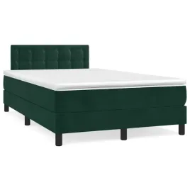 vidaxl-lozko-kontynentalne-z-materacem-i-led-ciemnozielone-120x190cm