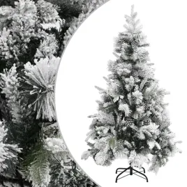 vidaxl-choinka-flokowana-sniegiem-z-szyszkami-195-cm-pvc-i-pe