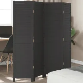 vidaxl-parawan-pokojowy-4-panelowy-czarny-lite-drewno-paulowni