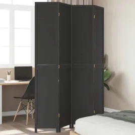 vidaxl-parawan-pokojowy-4-panelowy-czarny-lite-drewno-paulowni
