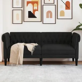 vidaxl-sofa-chesterfield-dwuosobowa-czarna-obita-tkanina