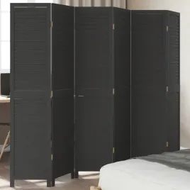 vidaxl-parawan-pokojowy-6-panelowy-czarny-lite-drewno-paulowni