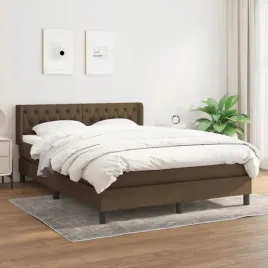 vidaxl-lozko-kontynentalne-z-materacem-brazowe-tkanina-140x200-cm