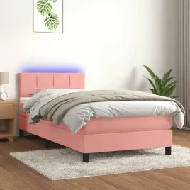 vidaxl-lozko-kontynentalne-z-materacem-i-led-rozowy-aksamit-100x200cm