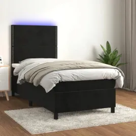 vidaxl-lozko-kontynentalne-z-materacem-i-led-czarny-aksamit-100x200cm