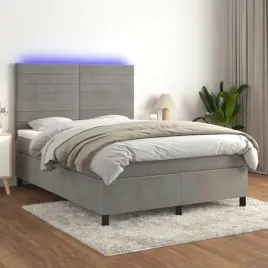 vidaxl-lozko-kontynentalne-z-materacem-jasnoszare-140x190cm-aksamit