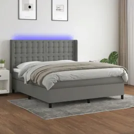 vidaxl-lozko-kontynentalne-z-materacem-ciemnoszara-tkanina-160x200cm