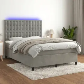vidaxl-lozko-kontynentalne-z-materacem-jasnoszare-140x190cm-aksamit