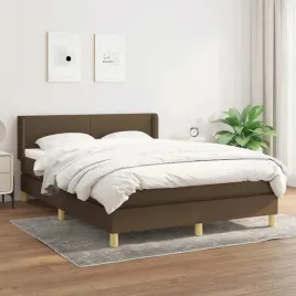 vidaxl-lozko-kontynentalne-z-materacem-brazowe-tkanina-140x200-cm