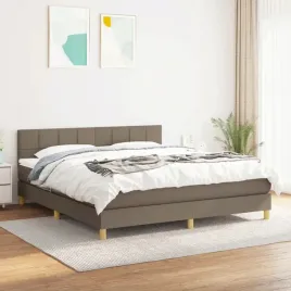 vidaxl-lozko-kontynentalne-z-materacem-taupe-tkanina-160x200-cm