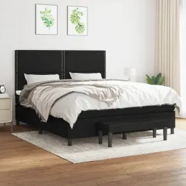 vidaxl-lozko-kontynentalne-z-materacem-czarne-tkanina-180x200-cm