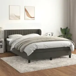vidaxl-lozko-kontynentalne-z-materacem-ciemnoszara-aksamit-140x190cm