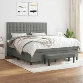 vidaxl-lozko-kontynentalne-z-materacem-ciemnoszara-tkanina-180x200-cm