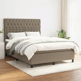 vidaxl-lozko-kontynentalne-z-materacem-taupe-tkanina-140x190-cm
