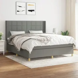 vidaxl-lozko-kontynentalne-z-materacem-ciemnoszara-tkanina-180x200-cm