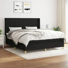 vidaxl-lozko-kontynentalne-z-materacem-czarne-tkanina-180x200-cm