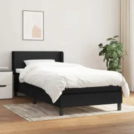 vidaxl-lozko-kontynentalne-z-materacem-czarne-tkanina-90x200-cm