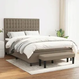 vidaxl-lozko-kontynentalne-z-materacem-taupe-tkanina-140x190-cm