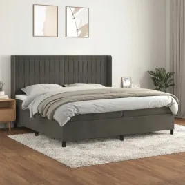 vidaxl-lozko-kontynentalne-z-materacem-ciemnoszary-aksamit-200x200cm
