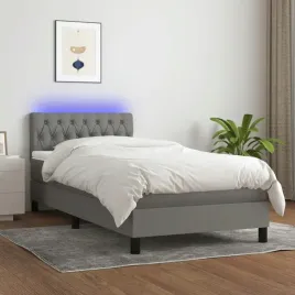 vidaxl-lozko-kontynentalne-z-materacem-ciemnoszara-tkanina-90x190-cm