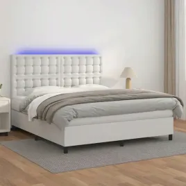 vidaxl-lozko-kontynentalne-z-materacem-i-led-biala-ekoskora-160x200cm