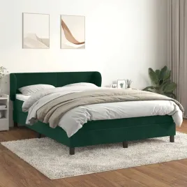 vidaxl-lozko-kontynentalne-z-materacem-zielone-aksamit-140x190-cm