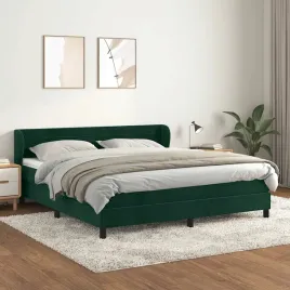 vidaxl-lozko-kontynentalne-z-materacem-ciemnozielone-160x200-cm