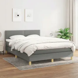 vidaxl-lozko-kontynentalne-z-materacem-ciemnoszara-tkanina-140x190-cm