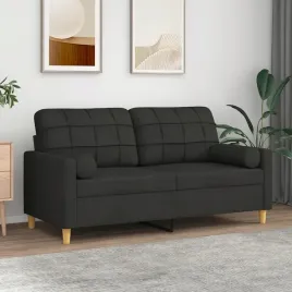 vidaxl-2-osobowa-sofa-z-poduszkami-czarna-140-cm-tkanina