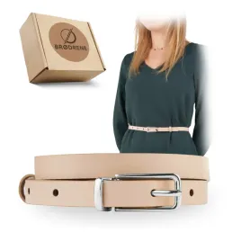 pasek-damski-brodrene-105-cm-bezowy-cienki-skora-naturalna-klamerka
