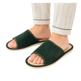 kapcie-skorzane-klapki-damskie-zamszowe-zielone-otwarte-slippers-r-40