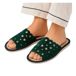 damskie-pantofle-kapcie-zamszowe-butelkowa-zielen-odkryte-slippers-r-36