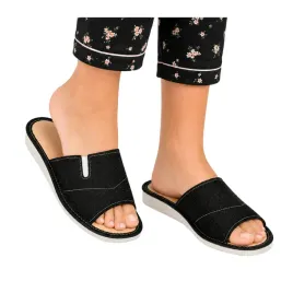 kapcie-pantofle-damskie-czarne-lekkie-polyskujace-z-gumka-slippers-r-41