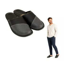 kapcie-meskie-skorzane-szaro-czarne-eleganckie-pantofle-do-domu-r-40