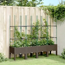 vidaxl-donica-ogrodowa-z-kratka-brazowa-160x40x1425-cm-pp