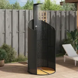 vidaxl-prysznic-ogrodowy-czarny-100x100x2415cm-polirattan-i-akacja