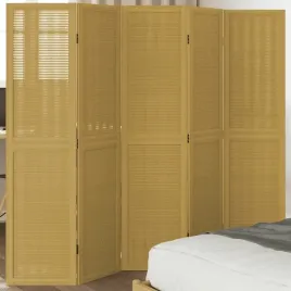 vidaxl-parawan-pokojowy-5-panelowy-brazowy-lite-drewno-paulowni