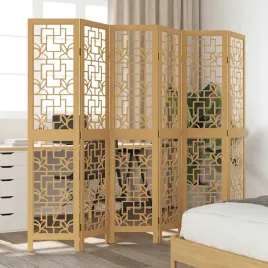vidaxl-parawan-pokojowy-6-panelowy-brazowy-lite-drewno-paulowni