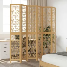 vidaxl-parawan-pokojowy-6-panelowy-brazowy-lite-drewno-paulowni