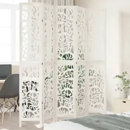 vidaxl-parawan-pokojowy-5-panelowy-bialy-lite-drewno-paulowni