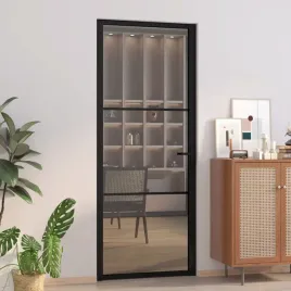 vidaxl-drzwi-wewnetrzne-83x2015-cm-czarne-szklo-esg-i-aluminium