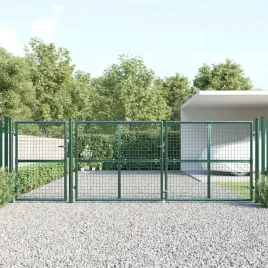 vidaxl-siatkowa-bramka-ogrodowa-zielona-400x125-cm-ocynkowana-stal