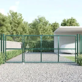 vidaxl-siatkowa-bramka-ogrodowa-zielona-350x125-cm-ocynkowana-stal